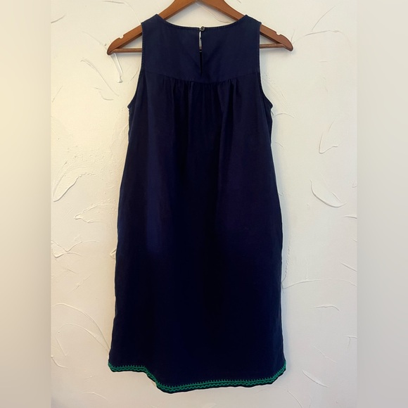 J.Crew Linen/Cotton Embroidered Mini Shift Dress SZ XXS - Picture 3 of 13